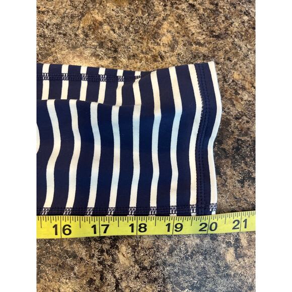 Athleta Small Capri Chaturanga Blue & White Striped Leggings - Picture 8 of 8